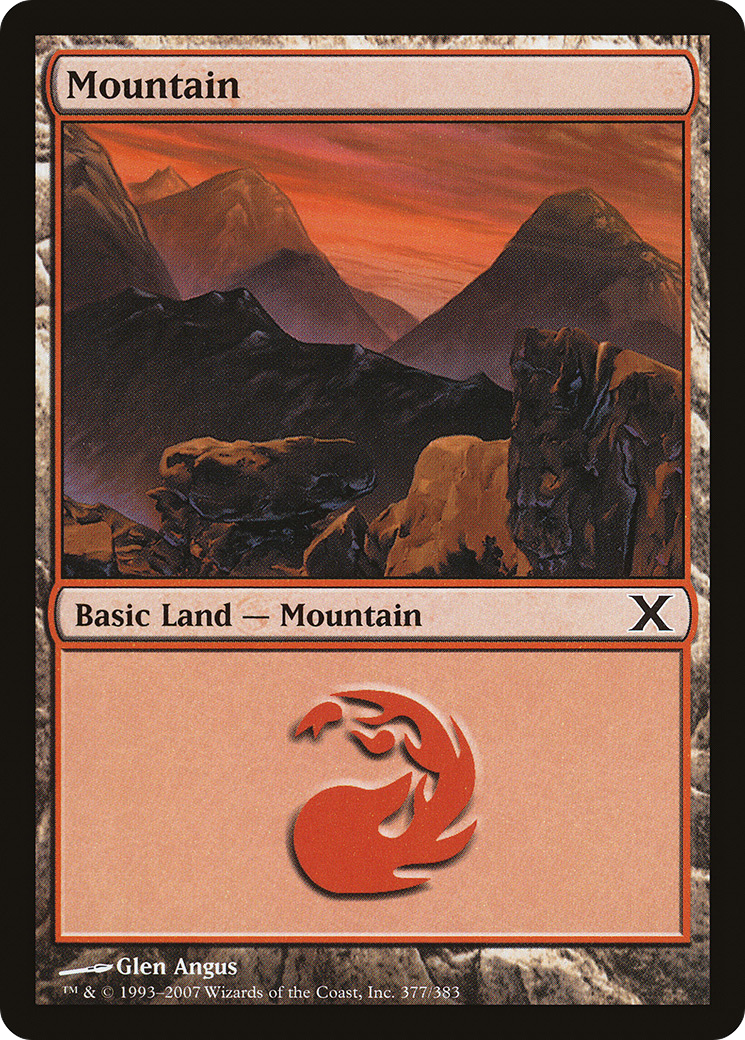 Mountain (377) Foil - Tenth Edition