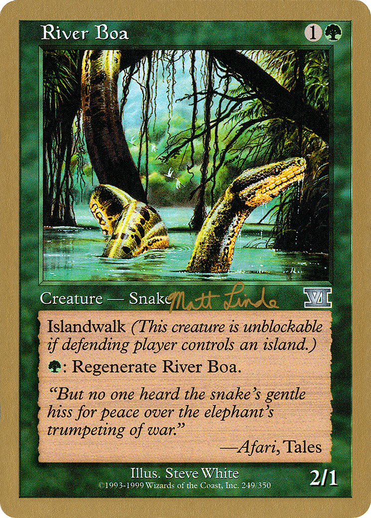 River Boa - 1999 Matt Linde (6ED) (Retro) - World Championship Decks 1999