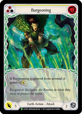 Burgeoning (Yellow) - LGS070 (LGS070) Rainbow Foil - Flesh and Blood: Promo Cards