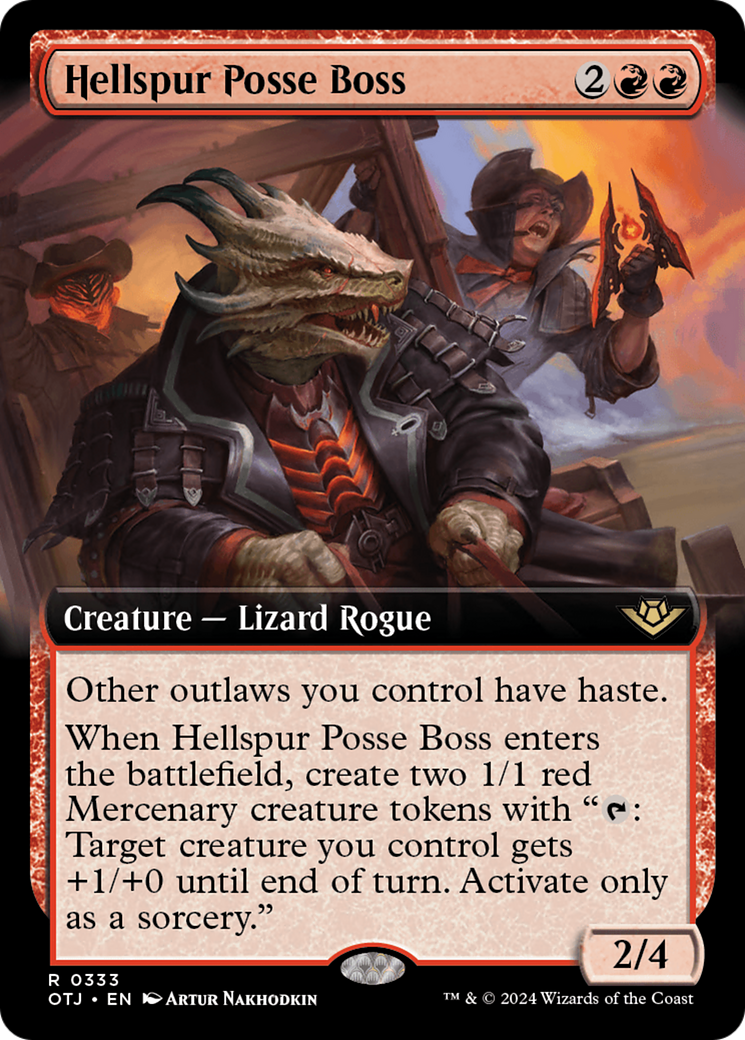 Hellspur Posse Boss (Extended Art) [Outlaws of Thunder Junction] Foil