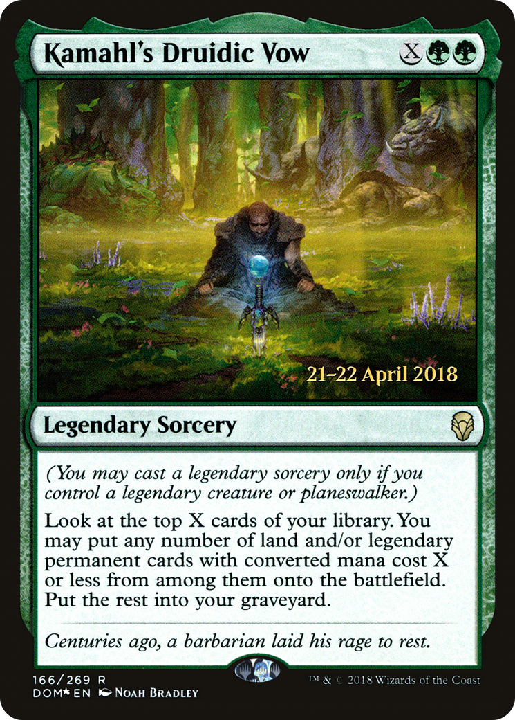 Kamahl's Druidic Vow [Dominaria Prerelease Promos] | Silver Goblin