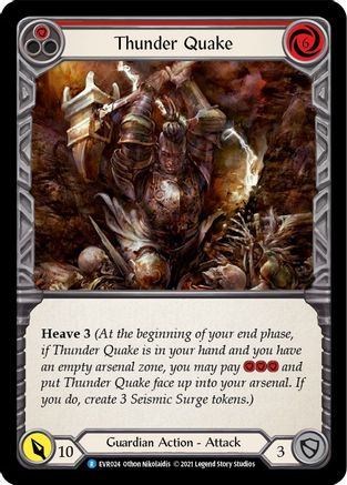 Thunder Quake (Red) 1st Edition Rainbow Foil (EVR024) - Everfest | Silver Goblin