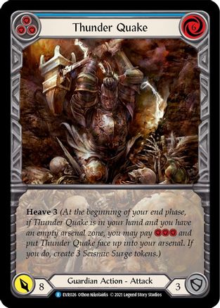 Thunder Quake (Blue) (Extended Art) (EVR026) (1st Edition) Rainbow Foil - Everfest