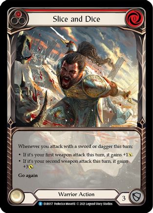 Slice and Dice (Red) (Extended Art) (EVR057) (1st Edition) Rainbow Foil - Everfest