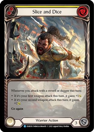 Slice and Dice (Yellow) (Extended Art) (EVR058) (1st Edition) Rainbow Foil - Everfest
