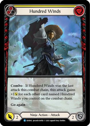 Hundred Winds (Yellow) (Extended Art) (EVR042) (1st Edition) Rainbow Foil - Everfest