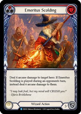 Emeritus Scolding (Red) (EVR125) (1st Edition) Rainbow Foil - Everfest