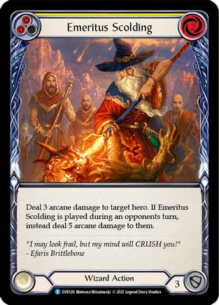 Emeritus Scolding (Yellow) (EVR126) (1st Edition) Rainbow Foil - Everfest