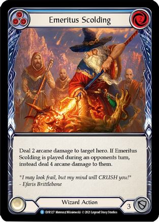 Emeritus Scolding (Blue) (EVR127) (1st Edition) Rainbow Foil - Everfest