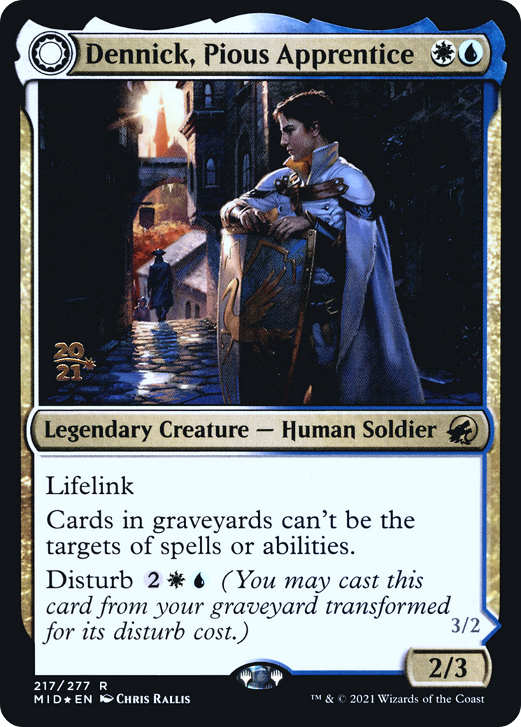 Dennick, Pious Apprentice // Dennick, Pious Apparition (217s) Foil - Innistrad: Midnight Hunt Promos