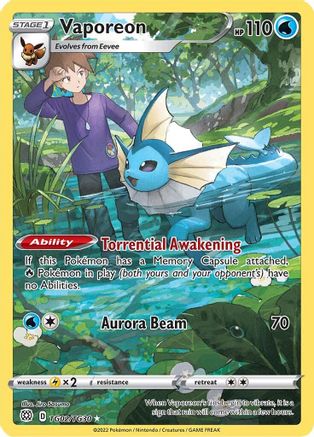 Vaporeon (TG02) Holofoil - SWSH09 Brilliant Stars Trainer Gallery