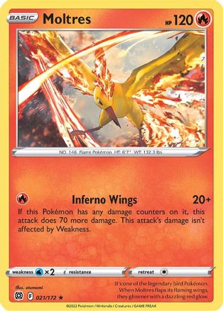 Moltres (021/172) (Theme Deck Exclusive) [Sword & Shield: Brilliant Stars] | Silver Goblin