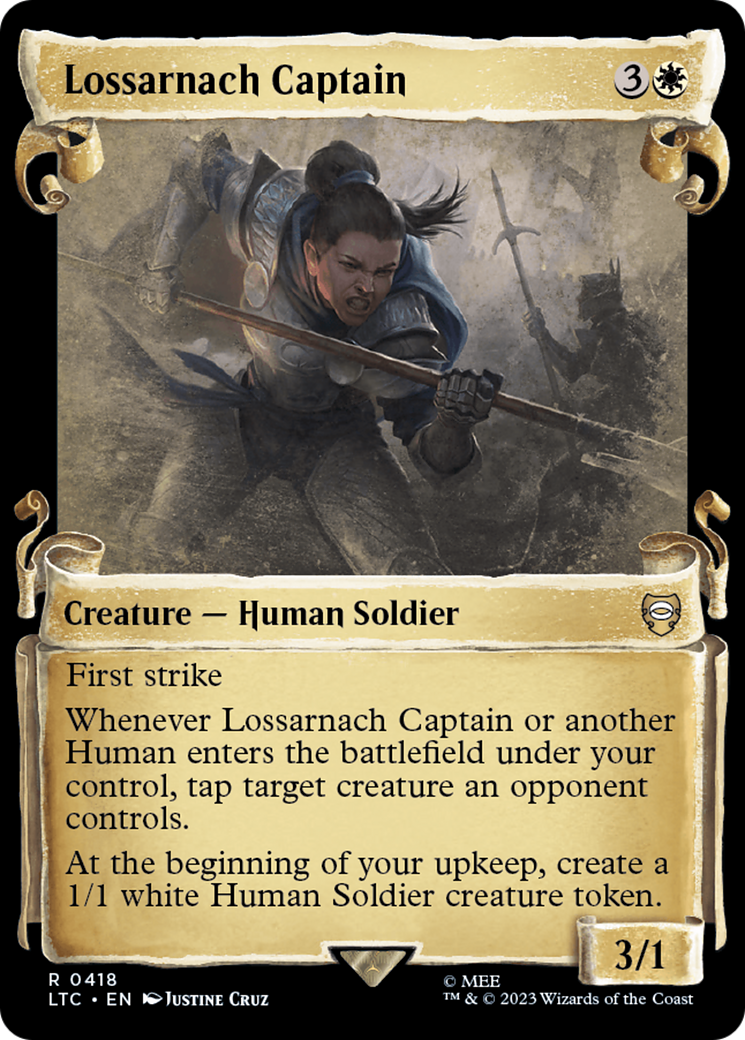 Lossarnach Captain (Showcase Scrolls) (Showcase) (418) Foil - Tales of Middle-earth Commander