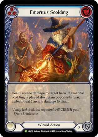 Emeritus Scolding (Blue) (Extended Art) (LGS092) Rainbow Foil - FaB Promos