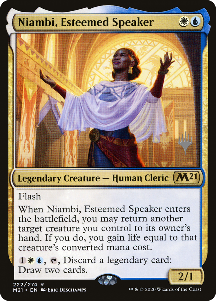 Niambi, Esteemed Speaker (222) Foil - Core Set 2021 Promos