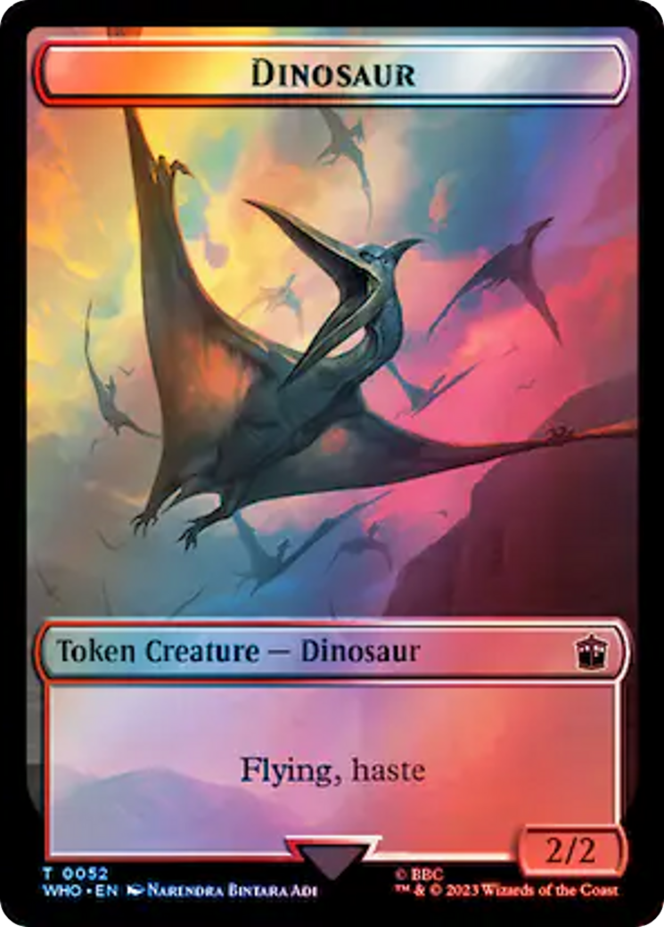 Alien // Dinosaur Double-Sided Token (Surge Foil) [Doctor Who Tokens] | Silver Goblin