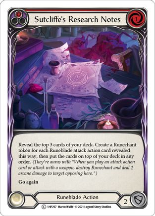 Sutcliffe's Research Notes (Red) (1HP297) - History Pack Vol.1