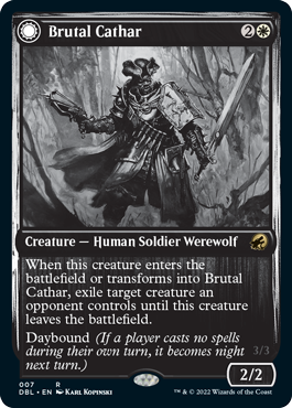 Brutal Cathar // Moonrage Brute (007) Foil - Innistrad: Double Feature