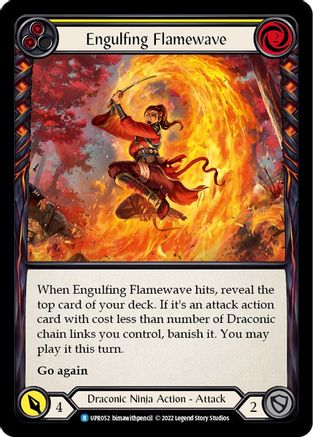 Engulfing Flamewave (Yellow) (UPR052) Rainbow Foil - Uprising