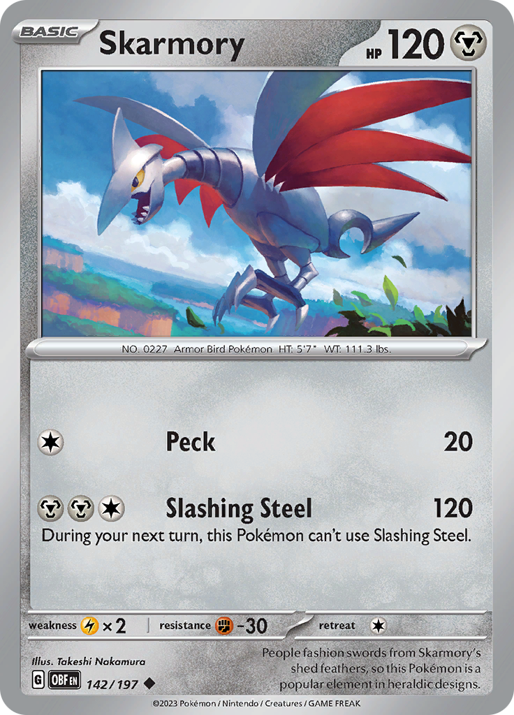 Skarmory (142/197) [Scarlet & Violet: Obsidian Flames] | Silver Goblin