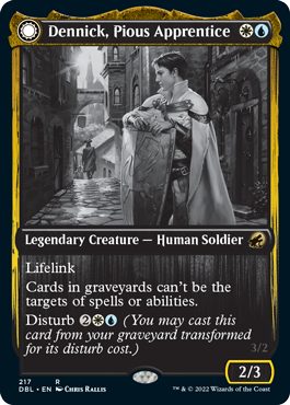 Dennick, Pious Apprentice // Dennick, Pious Apparition (217) - Innistrad: Double Feature