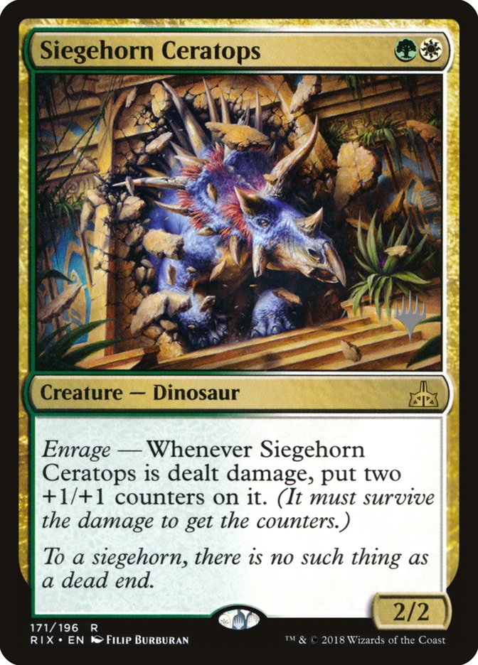 Siegehorn Ceratops (Promo Pack) [Rivals of Ixalan Promos] | Silver Goblin