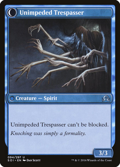 Uninvited Geist // Unimpeded Trespasser (094) Foil - Shadows over Innistrad