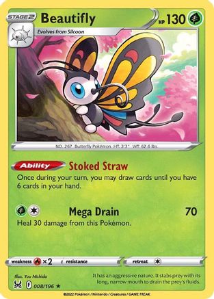 Beautifly (8) Holofoil - SWSH11 Lost Origin