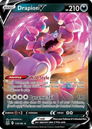 Drapion V (118) Holofoil - SWSH11 Lost Origin