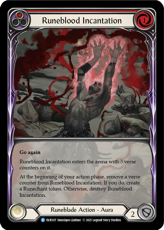 Runeblood Incantation (Red) [EVR107] (Everfest)  1st Edition Extended Art Rainbow Foil | Silver Goblin