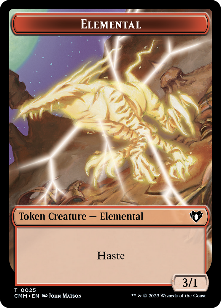 Human Soldier // Elemental (0025) Double-Sided Token [Commander Masters Tokens] | Silver Goblin