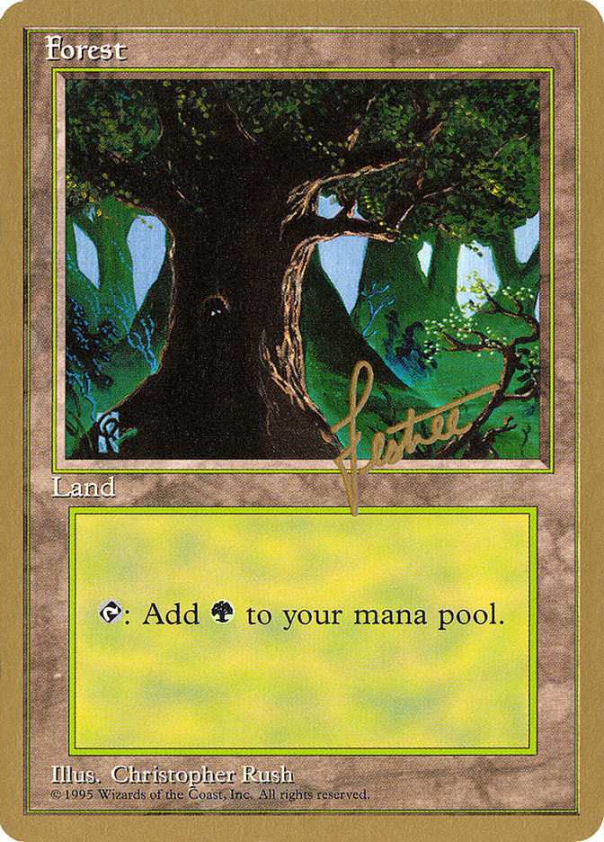 Forest (bl377) (Bertrand Lestree) [Pro Tour Collector Set] | Silver Goblin