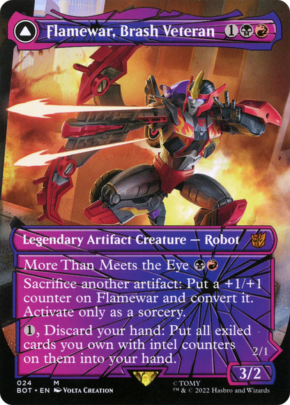 Flamewar, Brash Veteran // Flamewar, Streetwise Operative (024) Foil - Transformers