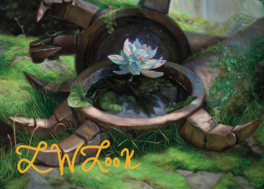 Timeless Lotus Art Card (Gold-Stamped Signature) [Dominaria United Art Series]