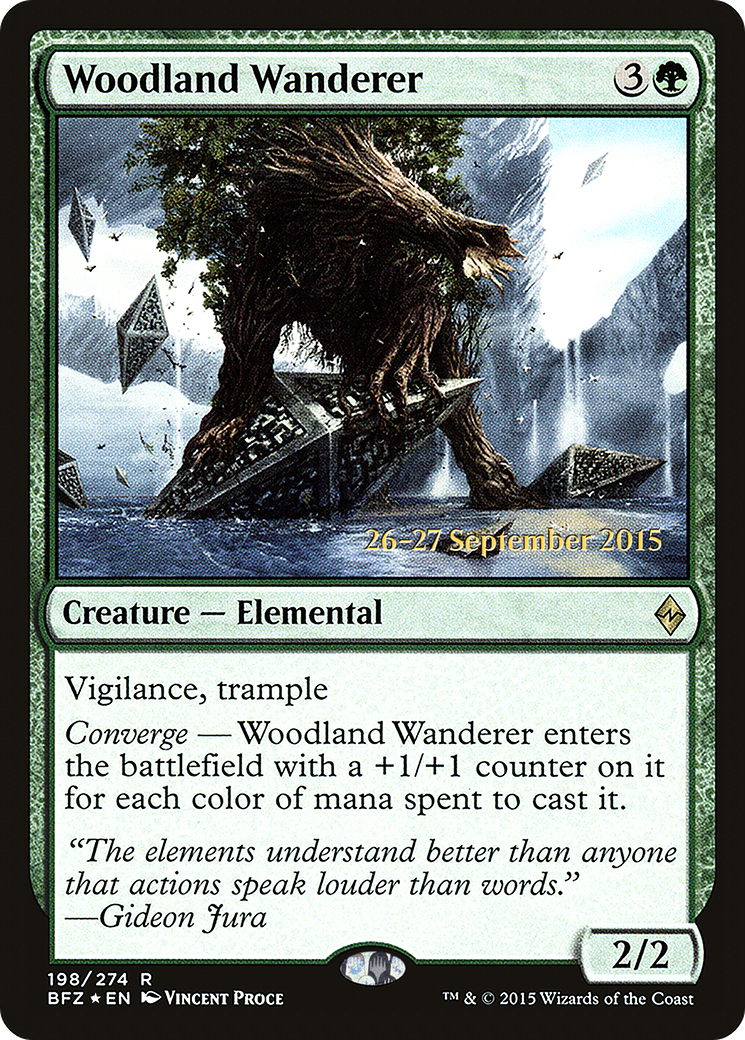 Woodland Wanderer [Battle for Zendikar Prerelease Promos] | Silver Goblin