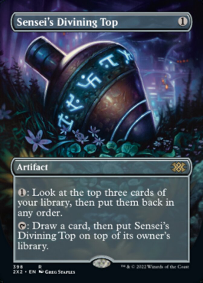 Sensei's Divining Top (Borderless Alternate Art) [Double Masters 2022] | Silver Goblin