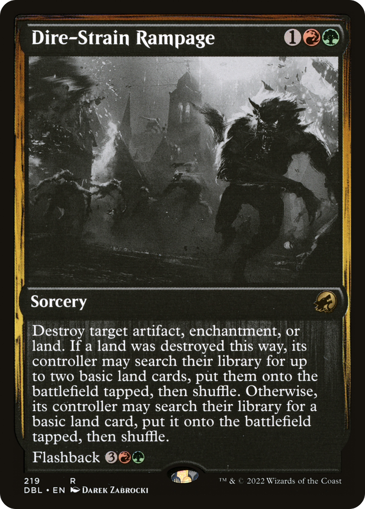 Dire-Strain Rampage (219) Foil - Innistrad: Double Feature