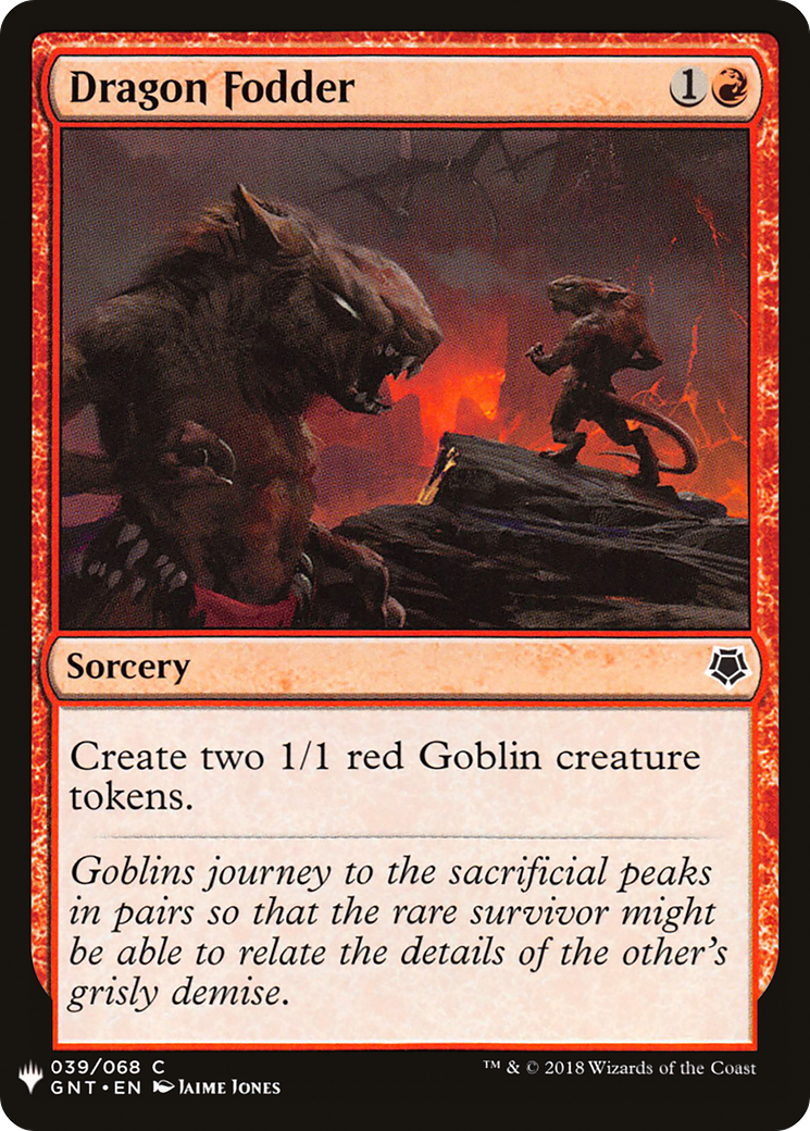 Dragon Fodder (GNT-39) - The List