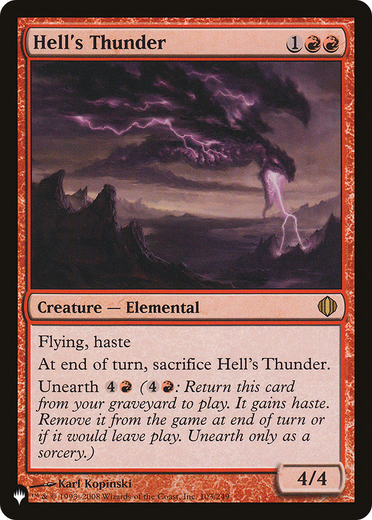 Hell's Thunder (ALA-103) - The List