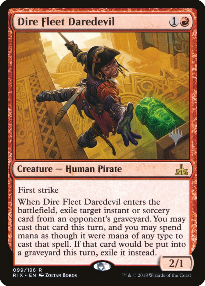 Dire Fleet Daredevil (Promo Pack) [Rivals of Ixalan Promos] | Silver Goblin