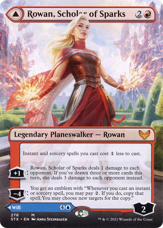 Rowan, Scholar of Sparks // Will, Scholar of Frost (Borderless) [Strixhaven: School of Mages] Foil