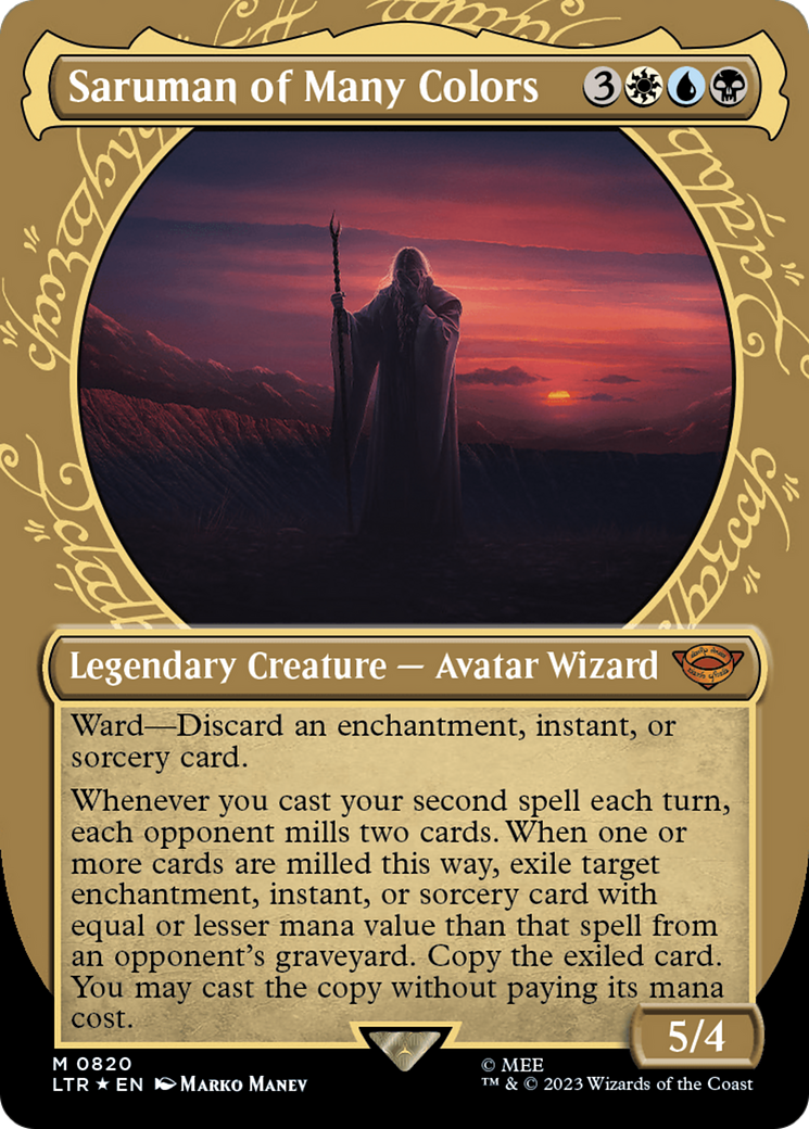 Saruman of Many Colors (Showcase) (Surge Foil) (Showcase) (820) Foil - The Lord of the Rings: Tales of Middle-earth
