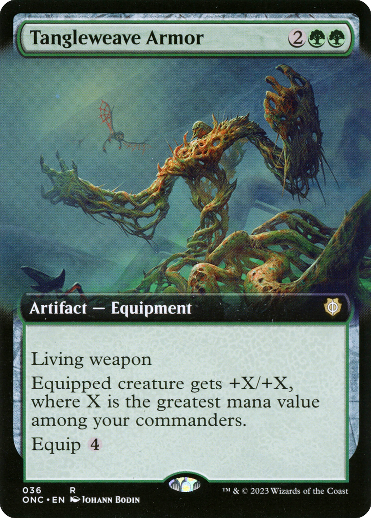 Tangleweave Armor (Extended Art) (036) Foil - Phyrexia: All Will Be One Commander