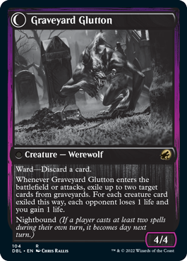 Graveyard Trespasser // Graveyard Glutton (104) Foil - Innistrad: Double Feature