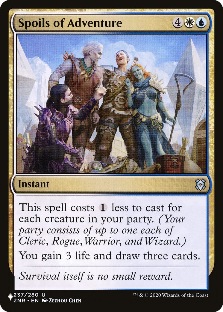 Spoils of Adventure (ZNR-237) - The List