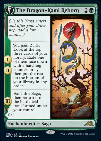 The Dragon-Kami Reborn // Dragon-Kami's Egg (181) Foil - Kamigawa: Neon Dynasty