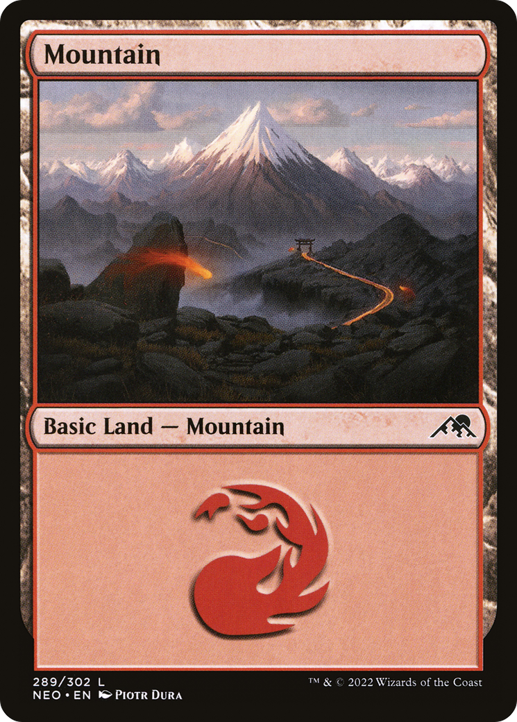 Mountain (289) Foil - Kamigawa: Neon Dynasty
