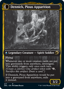 Dennick, Pious Apprentice // Dennick, Pious Apparition (217) Foil - Innistrad: Double Feature