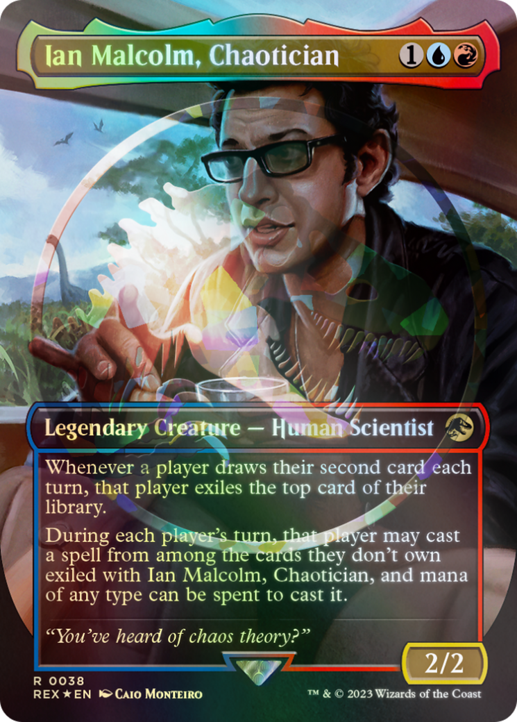 Ian Malcolm, Chaotician (Borderless) (038) Embossed Foil - Jurassic World Collection