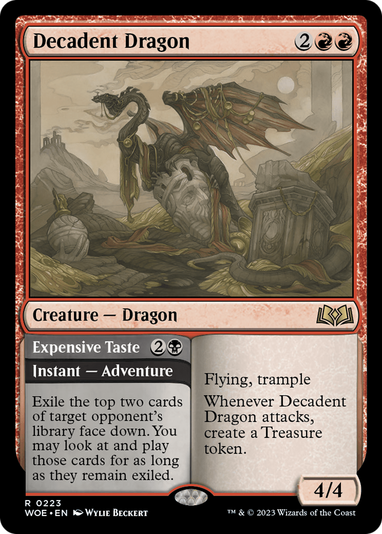 Decadent Dragon // Expensive Taste (223) Foil - Wilds of Eldraine